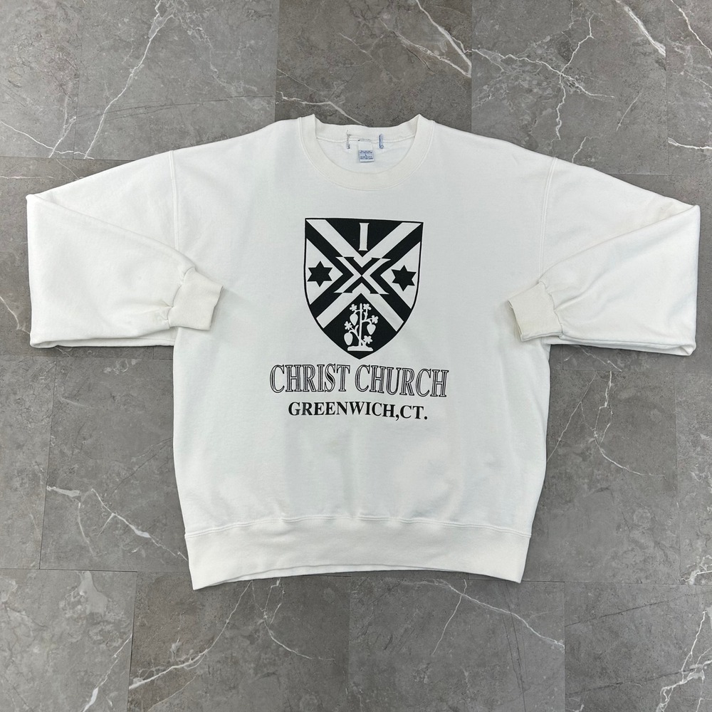 Vintage Jesus Sweatshirt Mens Large Christ Church Pullover Crewneck Connecticut